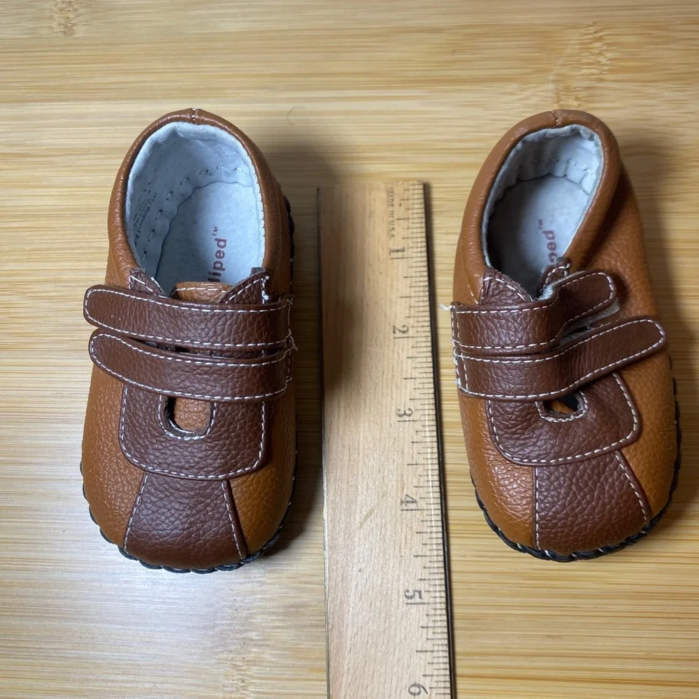 Pediped Leather Brown Loafer  Baby Shoe 6-12m